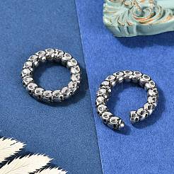 Skull Ring 316 Surgical Stainless Steel Hoop Nose Rings&nbsp;EJEW-G416-19B-AS