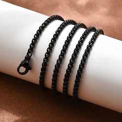 304 Stainless Steel Box Chain Necklaces&nbsp;X-NJEW-P244-01B
