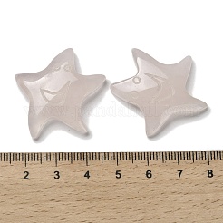 天然ローズクォーツの彫刻カボション  笑顔のヒトデ  28.5~29.5x29.5~30x6.5mm&nbsp;G-Q190-04B