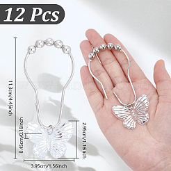 12Pcs Butterfly Acrylic with Iron Shower Curtain Rings for Bathroom&nbsp;HJEW-NB00293