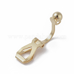 Brass Clip-on Earring Findings. with Loop&nbsp;KK-WH0033-64G