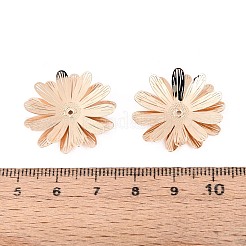 真鍮製ビーズキャップ  花  ライトゴールド  24.5~25x23.5~24x4~5mm  穴：0.9~1mm&nbsp;KK-N278-12KCG