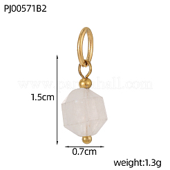 Natural Rose Quartz & Quartz Crystal & Picture Jasper Faceted Bicone Charms&nbsp;G-OY009-87G
