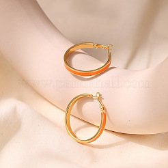 Brass Enamel Hoop Earrings&nbsp;FS-WG191B6-01
