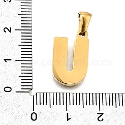 金色の304ステンレススチールペンダント  樹皮模様  U字  18x11x2.5mm  穴：5.5x3mm&nbsp;STAS-K300-01G-U