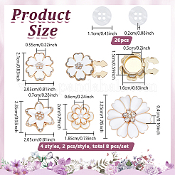 8Pcs 4 Styles Alloy Cufflinks&nbsp;HJEW-NB00332