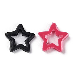 オペーク樹脂カボション  スター  ミックスカラー  7.5x8x1mm&nbsp;RESI-E045-01