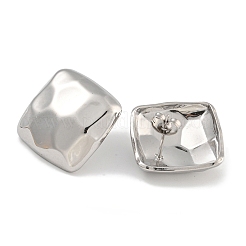 女性用304ステンレススチールスクエアスタッドピアス  ステンレス鋼色  26.5x26.5mm&nbsp;EJEW-U022-10P