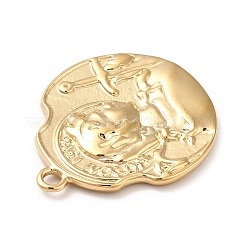 イオンプレーティング（IP）304ステンレスペンダント  男模様のナゲット  14KGP本金メッキ  24x21x2mm  穴：1.8mm&nbsp;STAS-G295-17G