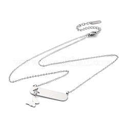 304ステンレススチール製バタフライペンダントアズキチェーンネックレス（女性用）  ステンレス鋼色  17.52インチ（44.5cm）  ペンダント：26x34x1mm&nbsp;NJEW-P320-01B-P