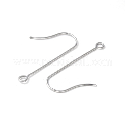 316サージカルステンレススチールピアスフック  耳ワイヤー  水平ループ付き  ステンレス鋼色  30mm  穴：1.8mm  ピン：0.7mm&nbsp;STAS-Z124-02B-P