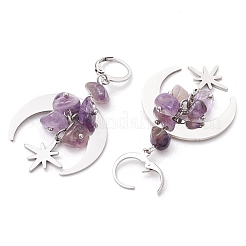 Chip Natural Mixed Stone Leverback Earrings&nbsp;EJEW-JE06200