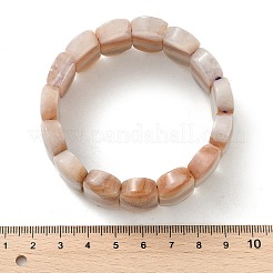 楕円形の天然レース瑪瑙ビーズストレッチブレスレット、女性用、男性用  内径：2-1/4インチ（5.55~5.65cm）&nbsp;BJEW-C097-04B