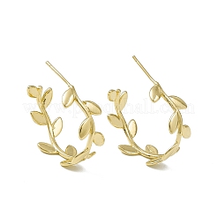 Rack Plating Brass Leaf Wrap Stud Earrings&nbsp;EJEW-F294-03G