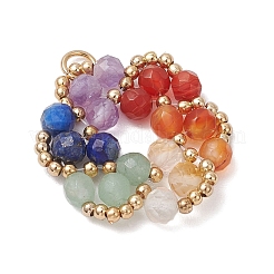Natural Green Aventurine & Agate & Carnelian & Amethyst & Lapis Lazuli & Citrine Wire Wrapped Pendants&nbsp;PALLOY-TA00241-02