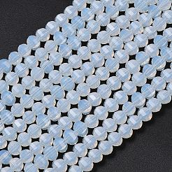 ジェイド風ガラスビーズ連売り  ロンデル  多面カット  ミックスカラー  5x6x5mm  穴：1.2mm  約98個/連  17.32''（44センチメートル）&nbsp;GLAA-G125-01B-M