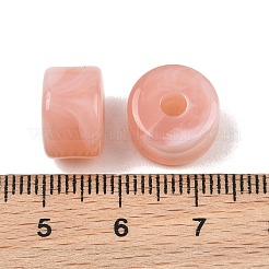 2色の不透明アクリル製天然石風ビーズ  コラム  ライトコーラル  12x8mm  穴：3mm  約526個/500g&nbsp;AC-CBA3EFE-02E