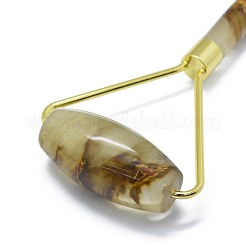 Synthetic Tigerskin Glass Brass Face Massager&nbsp;MRMJ-G010-11