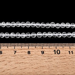 天然石クオーツクリスタルビーズ連売り  多面カット  水晶  ラウンド  4mm  穴：0.8mm  約48個/連  7.68''（19.5センチメートル）&nbsp;G-H336-A11-03