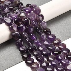 天然石アメジストビーズ連売り  ハート  10~10.5x10~10.5x5.5~6mm  穴：1mm  約41個/連  15.43''（39.2センチメートル）&nbsp;G-H005-C11-01
