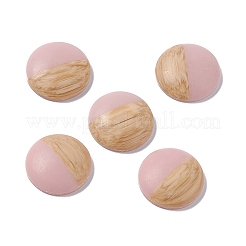 Two Tone Wood Grain Frosted Imitation Leather Style Resin Cabochons&nbsp;LS-RESI-G053-01B