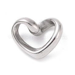 304ステンレススチールリンクリング  ツイストハート  ミックスカラー  13x16x7mm  内径：3.5x11mm&nbsp;STAS-G276-01