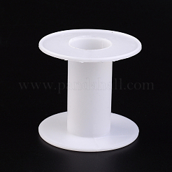ワイヤーのためのプラスチック製の空のスプール  スレッドボビン  ホワイト  6.5x0.25x6cm&nbsp;TOOL-64D