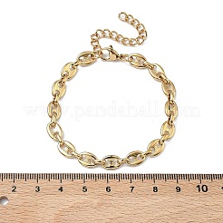 304 Stainless Steel Coffee Bean Chain Bracelets for Women&nbsp;BJEW-B169-02G