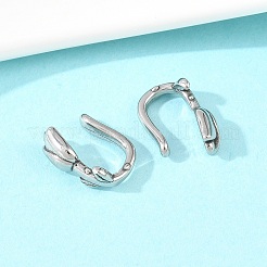 ローズフラワー 316 ステンレススチール クリップオン ノーズリング  アンティークシルバー  12x4.5x8.5mm&nbsp;AJEW-C044-12AS