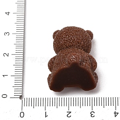 不透明樹脂ペンダント  リボンチャーム付きテディベア  プラチナアイアンループ付き  ブラウン  29x21x22mm  穴：2mm&nbsp;RE-CBA5E0A-01B