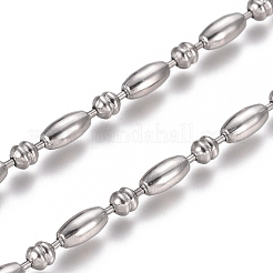 変色しない304ステンレススチールボールチェーン  ステンレス鋼色  オーバル：6x3mm  ボール：3x3mm&nbsp;CHS-L024-022F