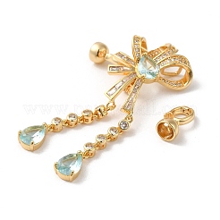 Rack Plating Brass Pave Cubic Zirconia Fold Over Clasps&nbsp;KK-E084-21G