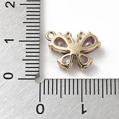 Brass Micro Pave Cubic Zirconia Charms&nbsp;KK-G491-28G-02