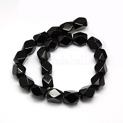 天然なオブシディアンの多面カット菱形ビーズ連売り  18x13x12mm  穴：1mm  約22個/連  15.74インチ&nbsp;G-L235A-05