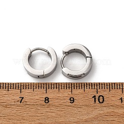 304ステンレススチールキュービックジルコニアフープピアス  316ステンレス鋼  プラチナ  13.5~14x4mm&nbsp;EJEW-D331-11P