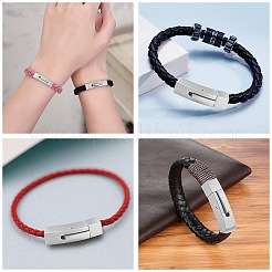 304ステンレススチール製バヨネット留め具  マットなスタイル  マットプラチナカラー  28.5x7mm  穴：5x5mm  4セット /箱&nbsp;STAS-UN0012-69