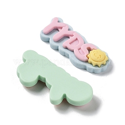 オペーク樹脂カボション  漫画の言葉  ミックスカラー  30~31x11.5~13x4~4.5mm&nbsp;CRES-M026-09