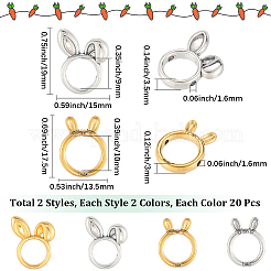 80Pcs 4 Styles Alloy Bead Frame&nbsp;FIND-SC0017-78