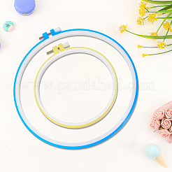 2色の刺繍枠2個  ABSプラスチッククロスステッチフープリング  刺繍やクロスステッチ用  ミックスカラー  174~240x160~246x9.5~11mm  内径：144~216mm  1pc /カラー&nbsp;DIY-GF0014-40