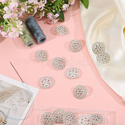 16Pcs  1-Hole Alloy Rhinestone Shank Buttons&nbsp;BUTT-CA0001-32