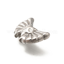 変色防止304ステンレススチールビーズ  バット  ステンレス鋼色  11x13x5mm  穴：2mm&nbsp;STAS-I321-42P