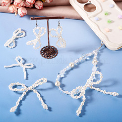 8Pcs 4 Styles Plastic Imitation Pearl Beaded Bowknot Ornament Accessories&nbsp;KY-TA0001-40