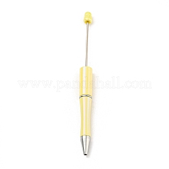 UVメッキプラスチックボールペン  ビーズペン  ジュエリービーズ付きDIYパーソナライズペン用  シャンパンイエロー  150x12mm&nbsp;LS-AJEW-C038-03B