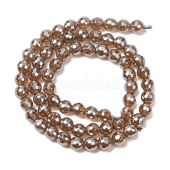 Electroplated Natural Agate Beads Strands&nbsp;G-B191-A07-6mm-17