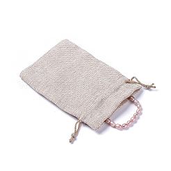 母親のストレッチブレスレット  染色天然パールビーズと黄麻布バッグ  プラム  2-1/4インチ（5.8cm）  5.5~6mm&nbsp;BJEW-JB04537-02