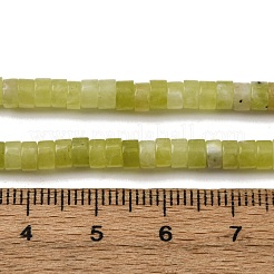 天然石レモンジェイド翡翠ビーズ連売り  ディスク  ヒシビーズ  4x2~2.5mm  穴：1mm  約170個/連  15.35''（39センチメートル）&nbsp;G-H230-89