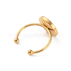 Ion Plating(IP) Stainless Steel Open Cuff Ring Findings&nbsp;FIND-WH0147-11B-G
