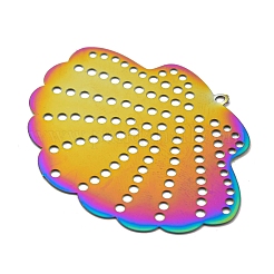 Ion Plating(IP) 201 Stainless Steel Etched Metal Embellishments Pendants&nbsp;STAS-G328-02H-RC