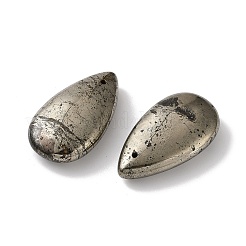 天然黄鉄鉱のペンダント  ティアドロップチャーム  30.5x17~17.5x7.5~8mm  穴：1.1mm&nbsp;G-Z122-03