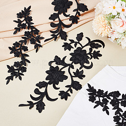 4Pcs 2 Styles Plum Blosssom & Flower Cotton Computerized Embroidery Sew on Patches&nbsp;PATC-GA0001-35